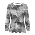 thumbnail image 4 of ChaoHeng Long Sleeve Shirts for Women 2024 Fall,Women's Casual Long-sleeved Loose Round Neck Non-positioned Printed Top(Gray,XL), 4 of 5