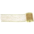 thumbnail image 2 of Shisuyan Holiday Decorative Ribbon Golden 1 Roll 236.2in Length x 2.5in Width Hollow Mesh, 2 of 9