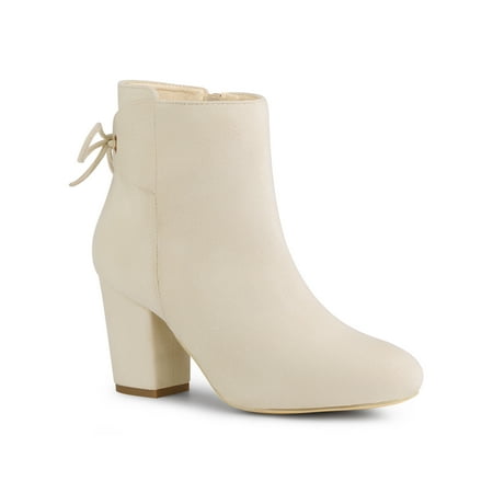 

Allegra K Women s Block Heel Lace Up Back Ankle Boots
