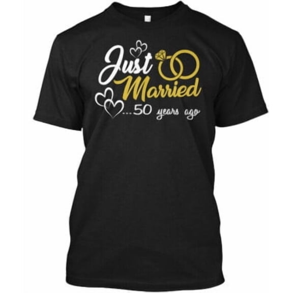 Simple Fit 50th Wedding Anniversary Married T-Shirt Made in the USA All Size S-5XL
