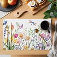 thumbnail image 2 of Wildflowers Placemats Set of 4, Spring Country Tulip Butterfly Floral Leaf Placemats for Dining Table, Place Mats for Kitchen Tabletop, Waterproof Wipeable Dining Table Mats Set, 2 of 9