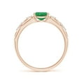 thumbnail image 2 of ANGARA Natural Oval Emerald Vintage Style Ring with Diamond Accents in 14K Rose Gold for Women (Size-7x5mm) | May Birthstone, Birthday, Anniversary, Jewelry Gift for Women | Natural Emerald Ring, 2 of 9