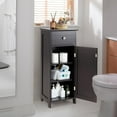 thumbnail image 3 of Giantex Wooden Bathroom Floor Cabinet, Freestanding Storage Cabinet w/Adjustable Shelf & Anti-Tilt Design, Brown, 3 of 8