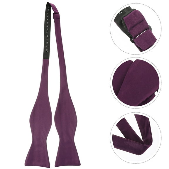 HEANUJJ 2Pcs Purple Self Tie Bow Tie for Men Elegant Solid Color Wedding Attire