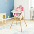 Baby joy Wooden High Chair Baby Toddler 3 in 1 Convertible Highchair w