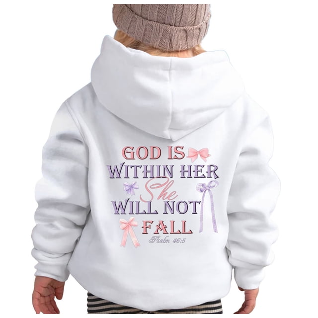 FAOWME Sweat à Capuche Décontracté pour Garçons et Filles, Manches Longues, Imprimé Mignon, Blanc, 8-10 Ans