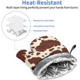 thumbnail image 3 of Brown Cow Print Oven Mitts Sets of 2 Heat Insulation Non-Slip Gloves for Cooking Baking Grilling BBQ Gifts, 3 of 6