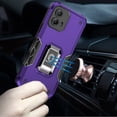 thumbnail image 3 of Designed for Motorola Moto G 5G 2024 Hybrid Cases with Magnetic Ring Holder Stand Kickstand Heavy Duty Rugged Drop Silicone Shockproof Phone Case Cover [Purple], 3 of 7