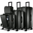 thumbnail image 3 of StorageBud 4 Piece Hardshell Exapandable Luggage Set, Spinner Luggage Suitcase Set, Black, 3 of 10