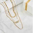 thumbnail image 3 of JeenMata Multipack 3 Pcs Exquisite Layered Necklace Set - Green Infinity Pendant in Yellow Gold Plated - Women’s Elegant Styling Jewelry, 3 of 6
