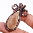 thumbnail image 2 of Rhodochrosite Ethnic Wire Wrapped Handcrafted Copper Jewelry Pendant 2.1" SA 624, 2 of 2