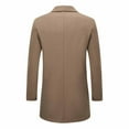 thumbnail image 6 of Mens Trench Coat Slim Fit Double Long Peacoat Color: Coffee Size: XL, 6 of 9