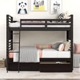 thumbnail image 2 of Twin Over Full Bunk Bed with Two Storage Drawer, Removable Ladder and Safety Guardrail for Kids, Teens, Adults, Convertible to 2 Separated beds (Espresso), 2 of 7