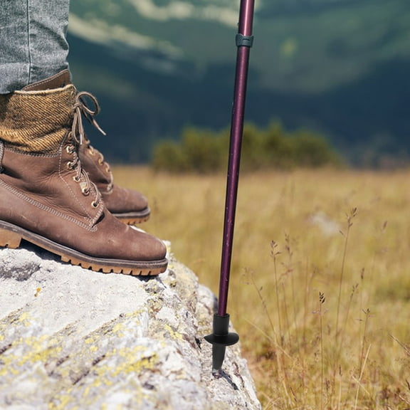 FOMIYES Black Multi Functional Hiking Stick Tip for Outdoor Terrains with Carbon Fiber