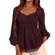 thumbnail image 1 of Tops Para Mujer Blusa Casual Elegante Camisas de Manga Larga Camiseta de Color Sólido Con Cuello en V de Moda Jersey Superior Odeerbi  ODB166157, 1 of 9