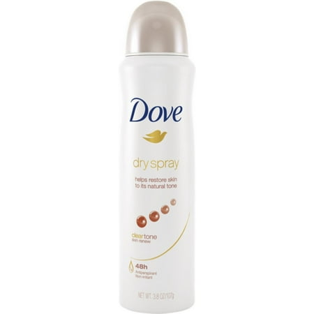 Dove Dry Spray Antiperspirant, Clear Tone Skin Renew 3.8 oz (Pack of 3)