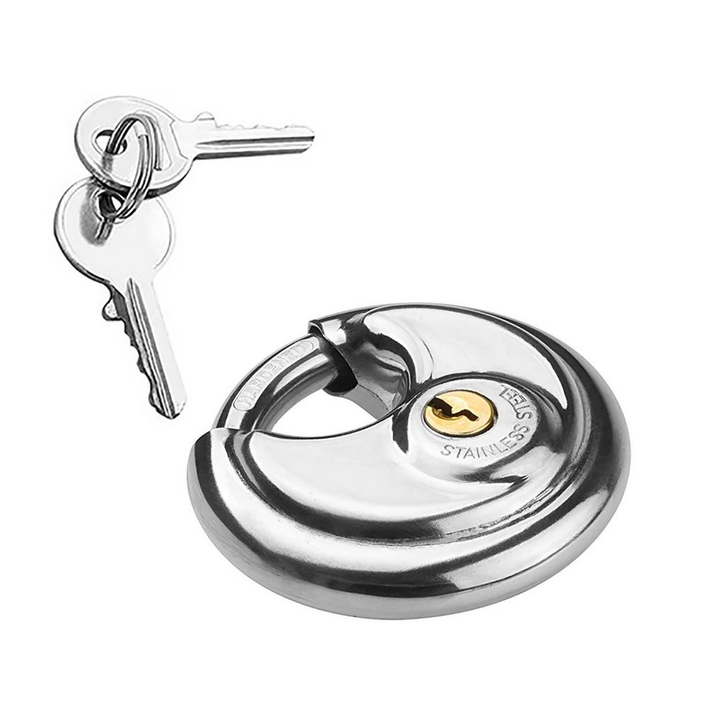 Fovolat Key Round Padlocks Stainless Steel Discus Lock HighSecurity