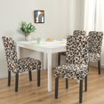 thumbnail image 2 of Trendy Leopard Dining Chair Covers 4 Pack Unique Polka Dot Print Washable Polyester Stretch Slipcovers Removable Seat Protector for Classic Dining Room, 2 of 5