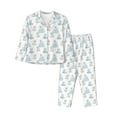 thumbnail image 1 of Fotbe Playful Polar Bear Pals Conjunto de Pijama de Manga Larga para Mujer con Estampado, Ropa de Dormir de 2 Piezas, Conjunto de Casa Suave y Cómodo con Bolsillos-Small, 1 of 7