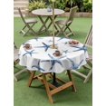 thumbnail image 3 of Outdoor Tablecloth with Umbrella Hole & Zipper, Navy Blue Starfish Coastal Round Tablecloth 60 Inch, Summer Beach Nautical Ocean Patio Table Cover Waterproof Table Cloth for Picnic/Party, 3 of 7