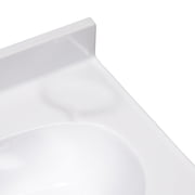Design House Cultured Marble 19 x 17 Single Bowl Vanity Top with Centerset Mount and Backsplash, White