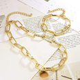 thumbnail image 5 of Collar y pulsera con clip de papel dorado para mujer, chapado en oro de 14 k ajustable, 5 of 5