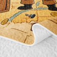 thumbnail image 5 of meiyoeat Cartoon Pirate Adventure Twin Quilt Set,Ship Treasure Chest Twin Coverlet Set For Boys,Beige Brown,2 Pieces,1 Bedspread and 1 Pillowcase, 5 of 7