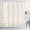 thumbnail image 1 of Ambesonne Purple and Yellow Shower Curtain, Skull Silhouettes, 69"Wx84"L, Mustard Violet and White, 1 of 3