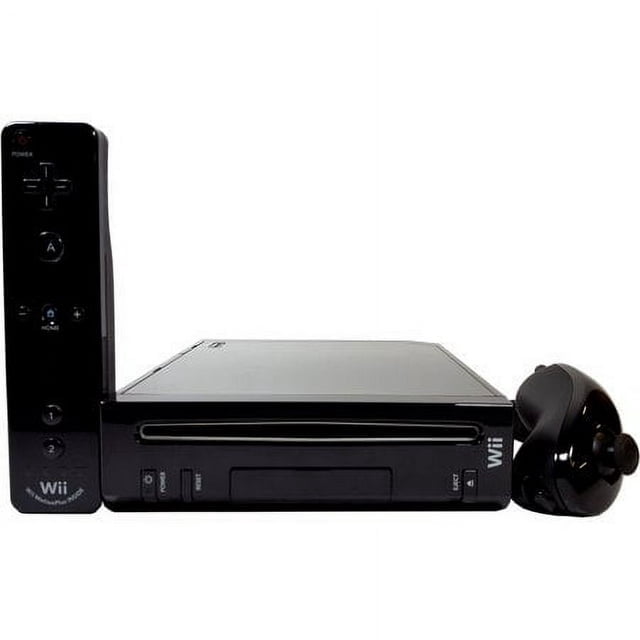 Consola Nintendo Wii Negra reacondicionada con controlador Motion Plus y Nunchuk