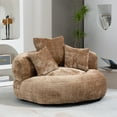 thumbnail image 2 of 42.5''W Chenille Bean Bag Chairs, Chenille Soft Lazy Sofa Chair, Bean Bag Chair For Adults & Kids To Gaming,Reading,And Watching TV,Living Room, Bedroom,Office Room(Coffee), 2 of 8