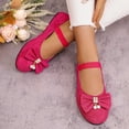 thumbnail image 4 of Dress Shoes Mary Jane Ballet Flats Round Toe Comfortable Elegant Shoes with Bow Decoration Solid Color Cute Mary Jane Flats, 4 of 8