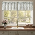 thumbnail image 3 of DWCN Thick Textured Linen Floral Valance for Kitchen Living Room, Rod Pocket Farmhouse Vintage Cottage Valance Curtain, Blue Peony, 52 x 14 Inches, 1 Panel, 3 of 8