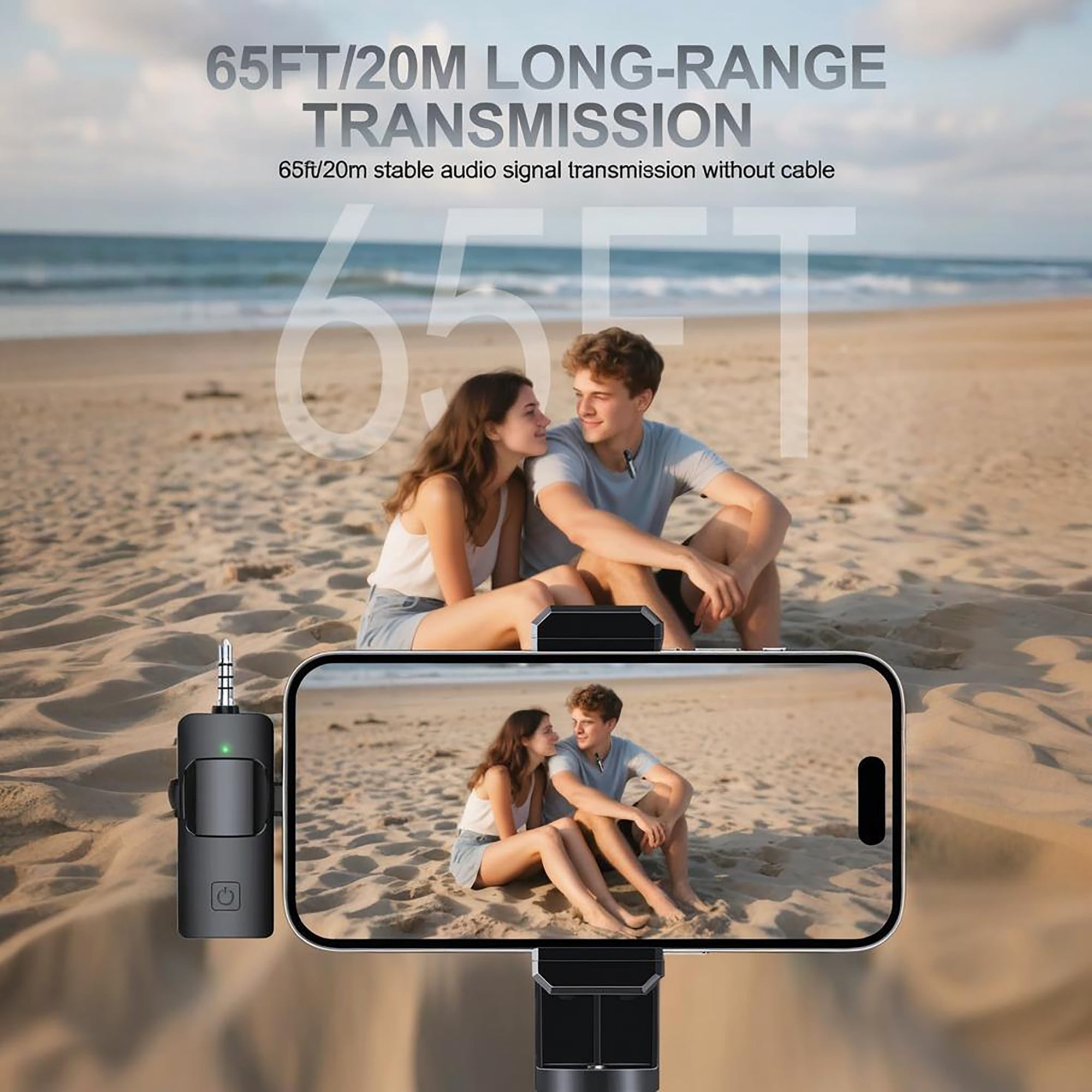 3-in-1 Wireless Lavalier Microphone Compatible for iPhone, Android, PC & Camera, Plug & Play Clip-on Mic with Clear Sound for Gaming, Live Streaming,Youtube,Tiktok & Recording