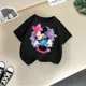 thumbnail image 3 of Linda camiseta de algodón de Minnie de Disney para niños, camiseta informal de algodón, moda de verano para niñas, camiseta deportiva de cuello redondo para niños, ropa para bebés, 3 of 5