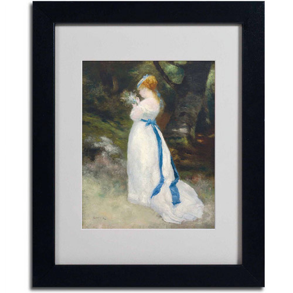 Trademark Fine Art "Lady In White" Canvas Art by Pierre Renoir, Black Frame