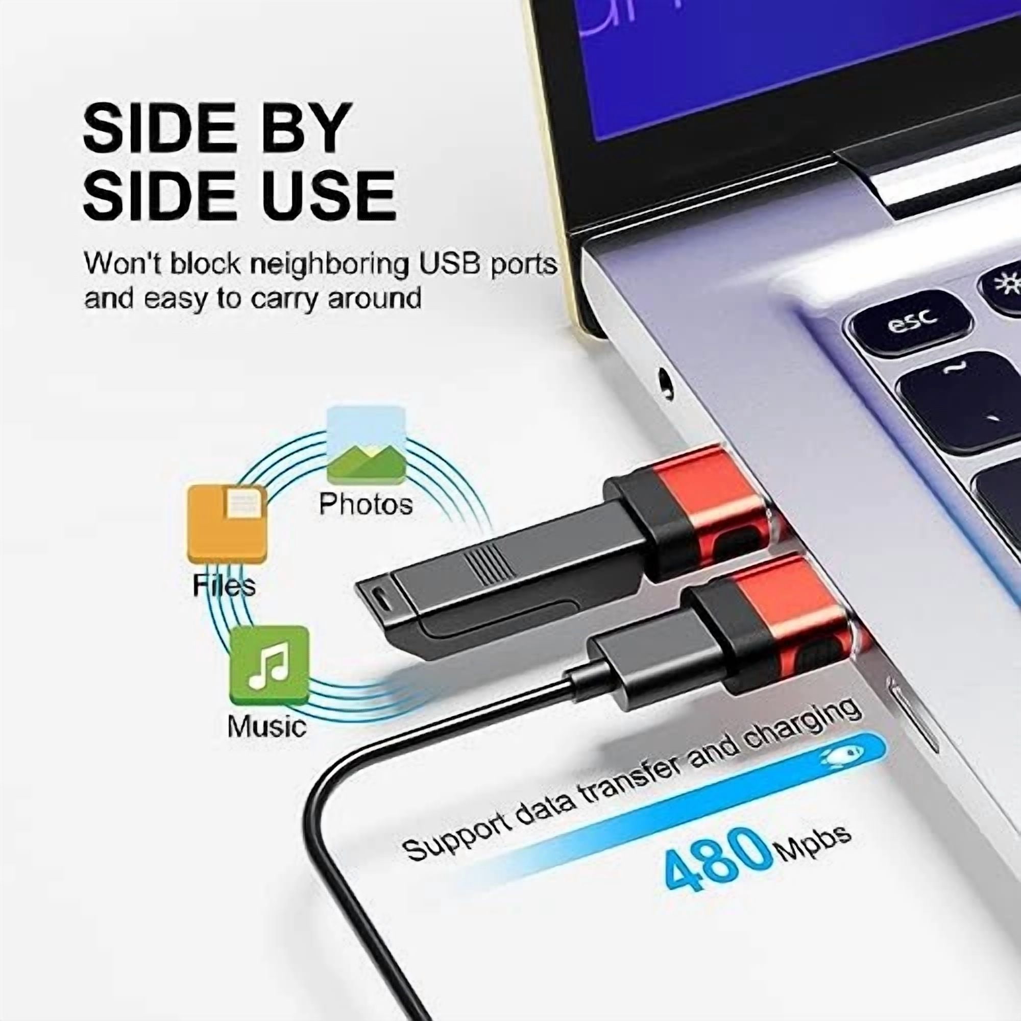 BUTTERFLY- Usb To Usb C Adapter 6 Pack,Usb To Usbc-C Adapter,Usb To C Adapter,Usbc To Usb