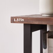 Farmhouse Rustic Console Table, 3-Tier Solid Wood Sofa Table, Walnut