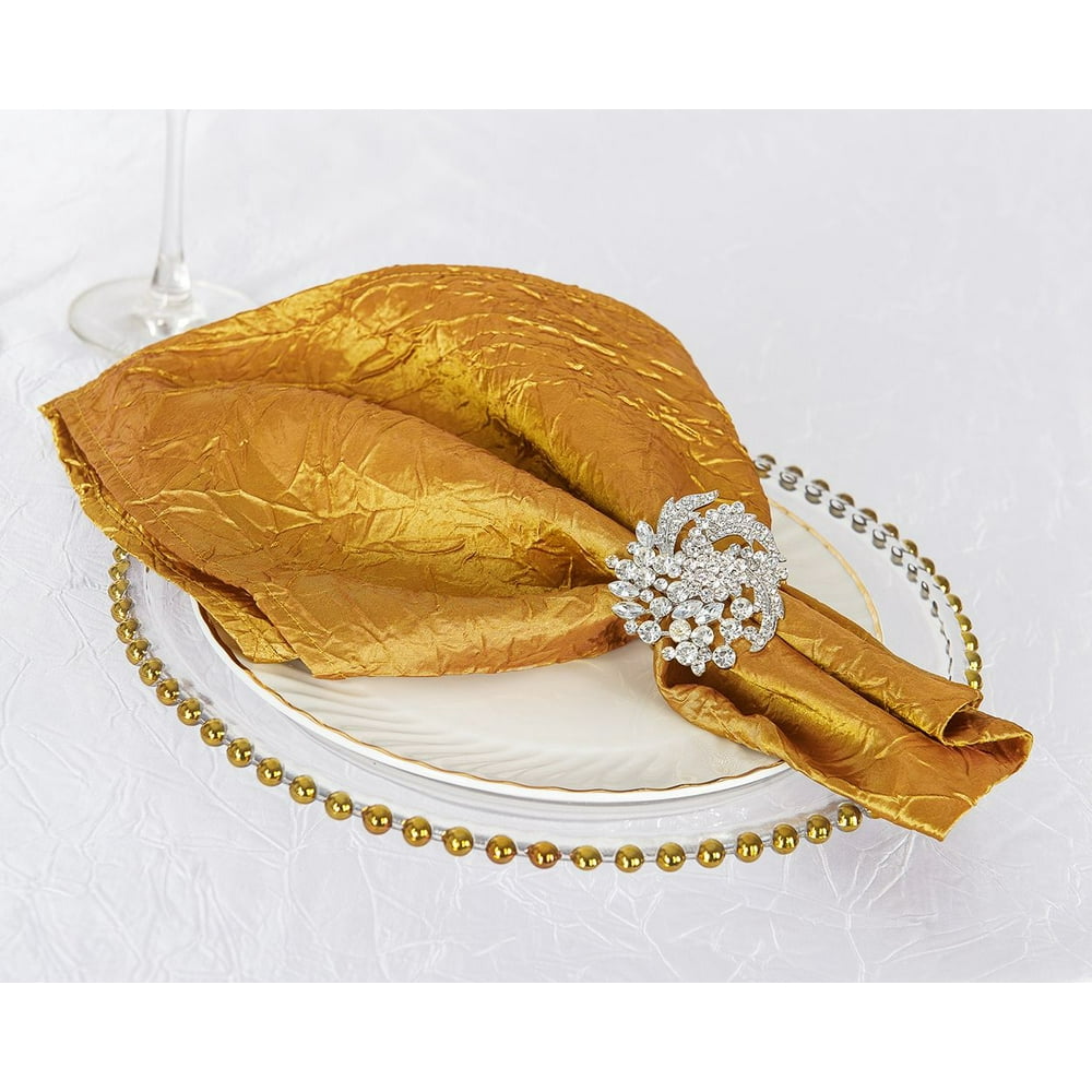 Wedding Linens Inc. (10pcs) 20"x 20" Crushed Crinkle Taffeta Napkins