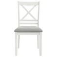 thumbnail image 2 of Benjara Hoa 18 Inch Dining Side Chair Set of 2, Gray Padded Seat, White Solid Wood, 2 of 5