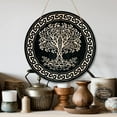 thumbnail image 4 of Carved Wooden Boards Hanging Ornaments Tarot Theme Flat Round Tree of Life Pattern 300x5mm, 4 of 7