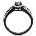 thumbnail image 3 of Luxe Jewelry Designs Women's Stainless Steel Engagement Ring with Tanzanite Cubic Zirconia - Size 8, 3 of 4