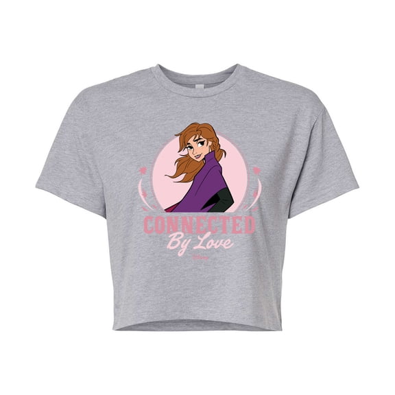 Disney Frozen 2 - Connected By Love Anna - Juniors Cropped Cotton Blend T-Shirt