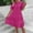 A0810-Hot Pink, variant on QUINDOS Womens Dresses Casual Sleeveless Crew Neck Sundress Sun Dresses Summer Breathable Solid Color Hollow Out Mini Knee Length Womens Dresses