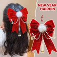 thumbnail image 4 of Wmool Pince à Cheveux Nœud Rouge Pince à Cheveux de Noël Année Chinoise Rouge F7O8 Événement Nœud, 4 of 9
