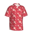 thumbnail image 3 of Xecao Hello Summer Flamingo print Hawaiian shirt - a stylish short-sleeve button-down for men, perfect for casual beach and tropical outings., 3 of 9