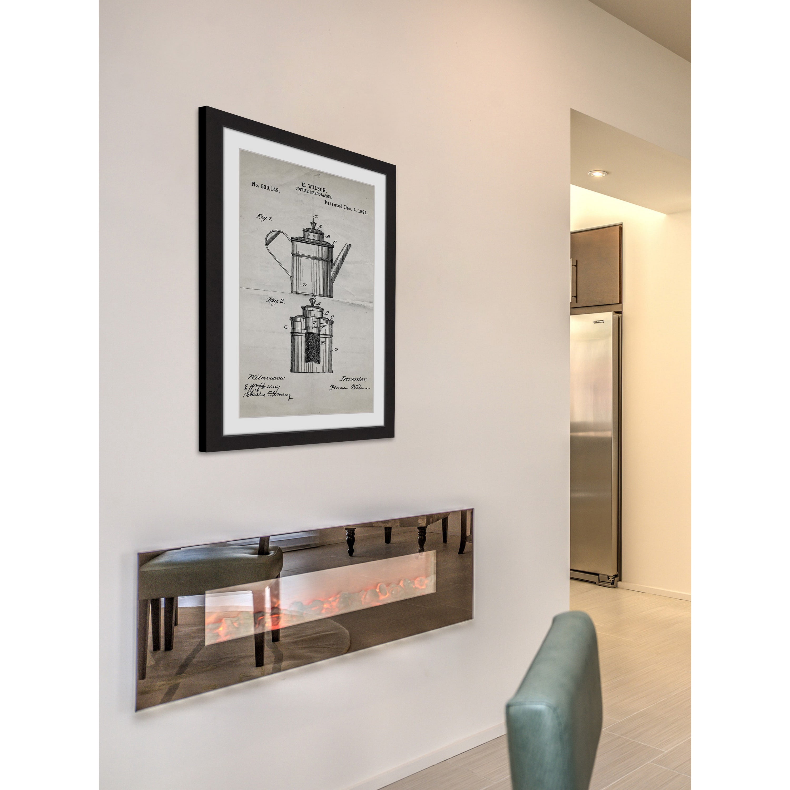 "Percolator 1894 Old Paper" Framed Painting Print