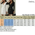 thumbnail image 7 of Franhais Women Formal Long Sleeve Blazer Double Breasted Long Coats Lady Office OL Business Dresses, 7 of 7