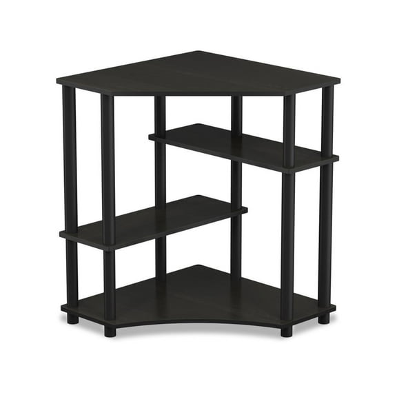Furinno TURN-N-TUBE Wood Space Saving Corner Desk with Shelves in Espresso/Black
