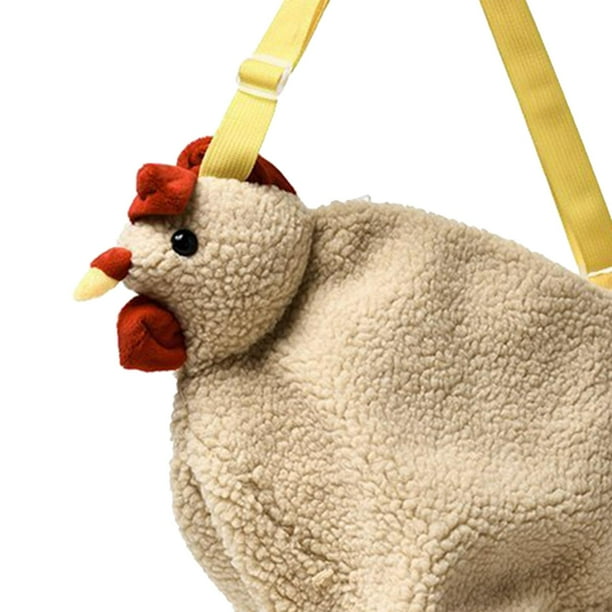 Runquan Cute Plush Chicken Shoulder Bag Soft Fleece Women Bags Bags Adjustable