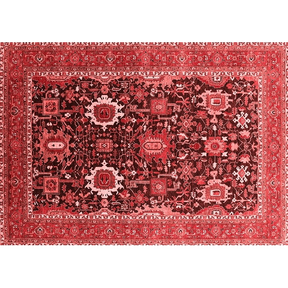 Ahgly Company Indoor Rectangle Oriental Red Industrial Area Rugs, 7' x 9'